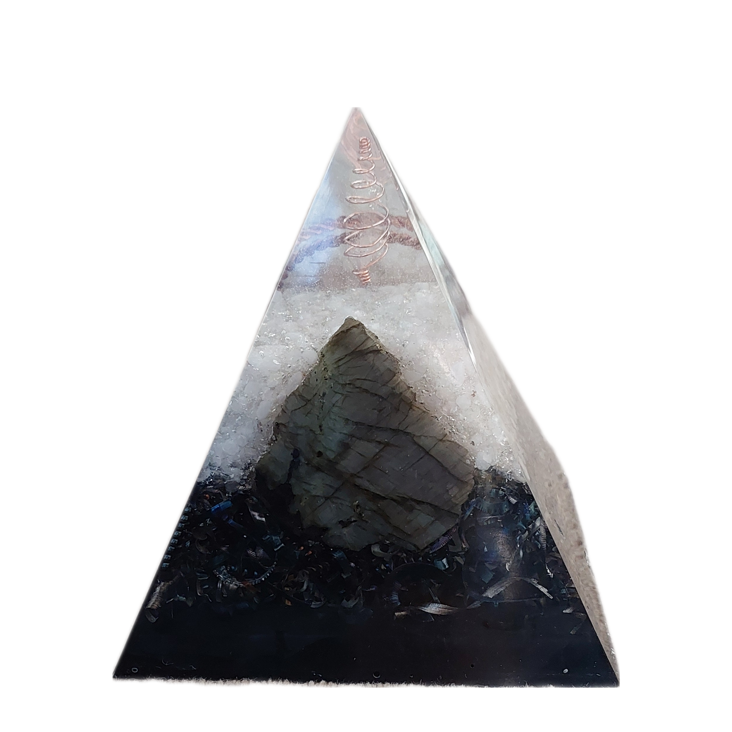 "Labradorite Insight" Large Orgonite Pyramid - The Soulful Garden