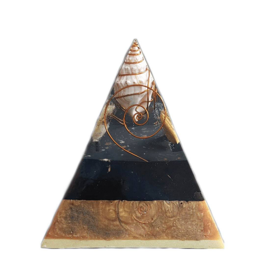 "Spiral Conchlore" Large Orgonite Pyramid