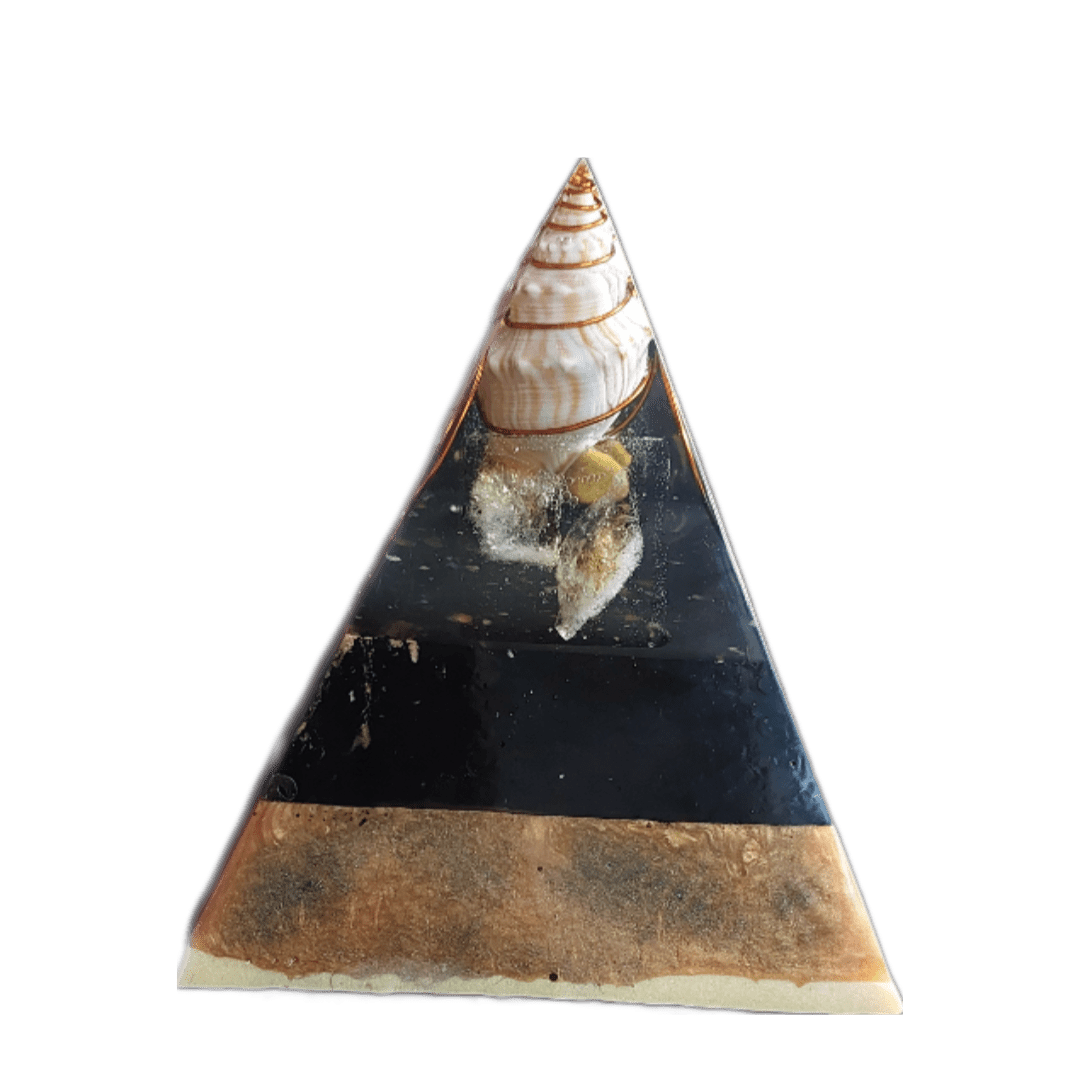 "Spiral Conchlore" Large Orgonite Pyramid